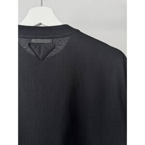 Prada Triangle Black Cotton T-Shirt Tee